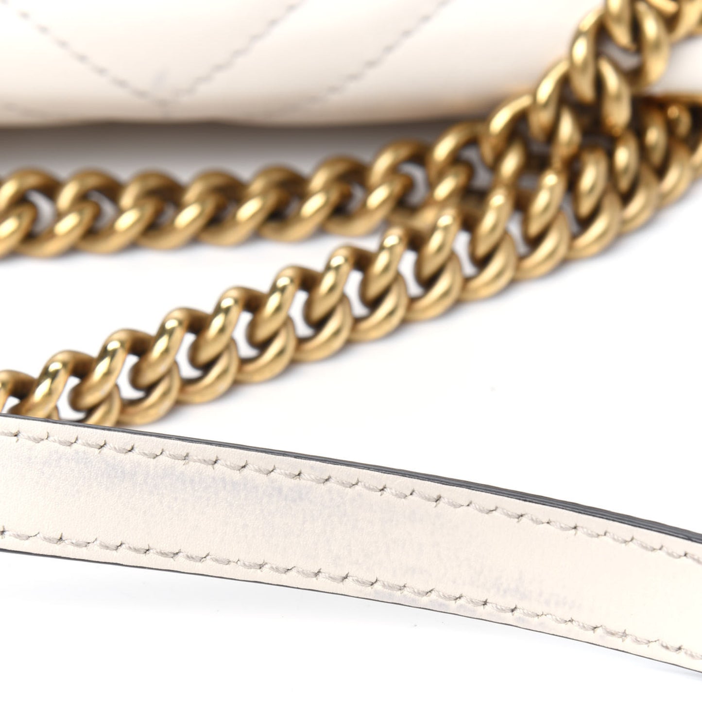 Calfskin Matelasse Mini GG Marmont Shoulder Bag White