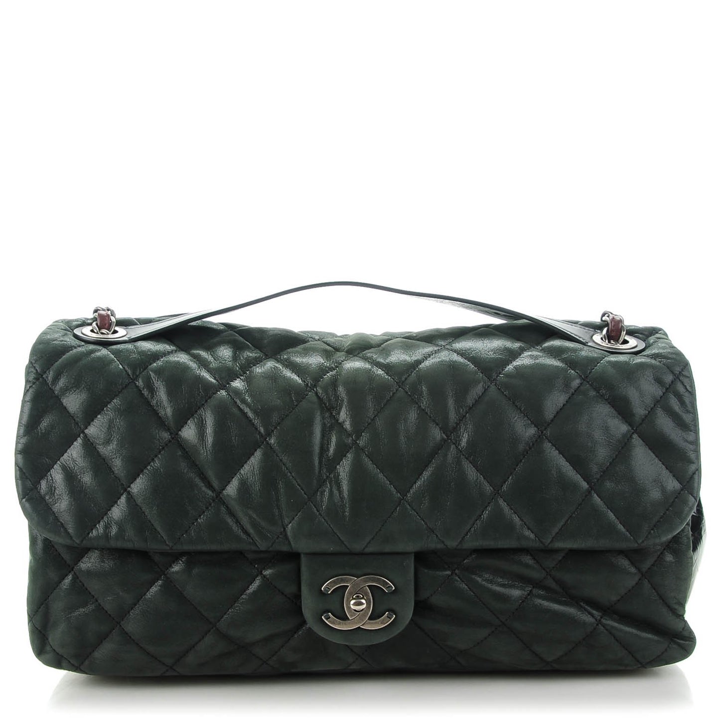 Iridescent Calfskin In The Mix Jumbo Flap Black