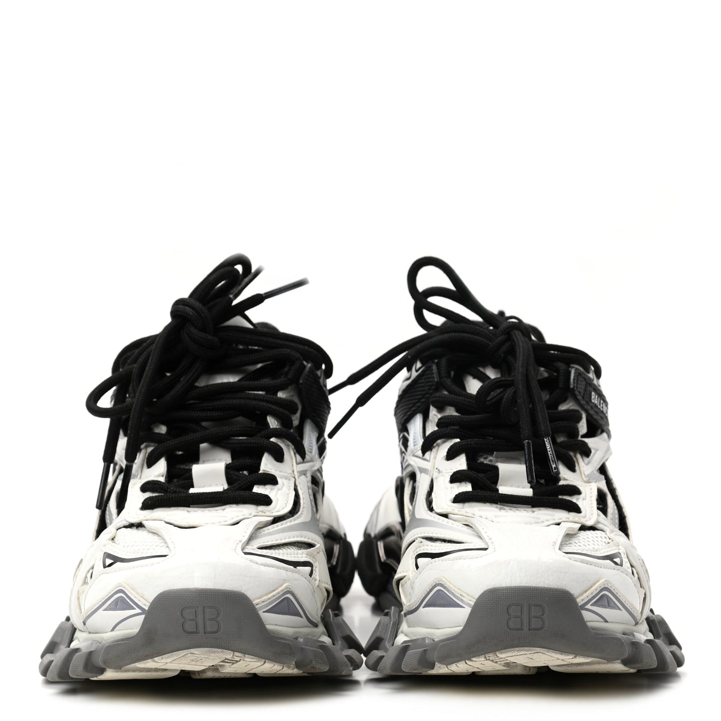 Rubber Mesh Bi-Color Womens Track.2 Open Sneakers 38 Black White