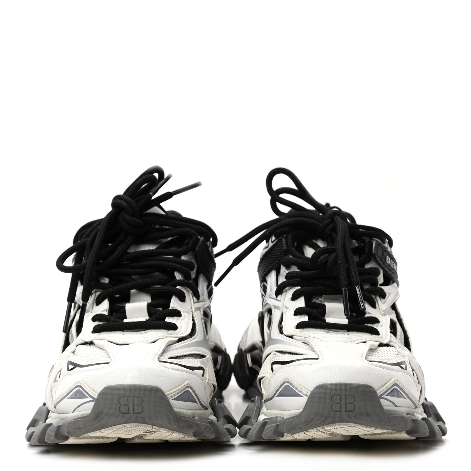 Balenciaga Rubber Mesh Bi-Color Womens Track.2 Open Sneakers 38 Black White 2 of 8