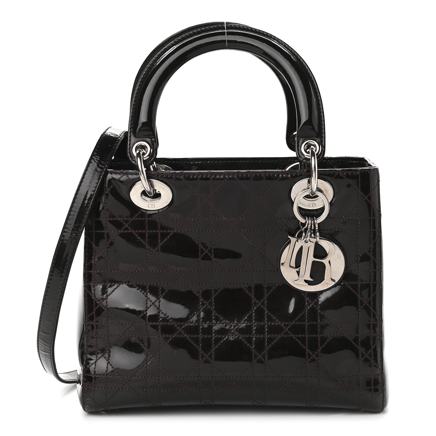 Christian Dior Patent Cannage Stitched Medium Lady Dior Amethyste 1 of 10