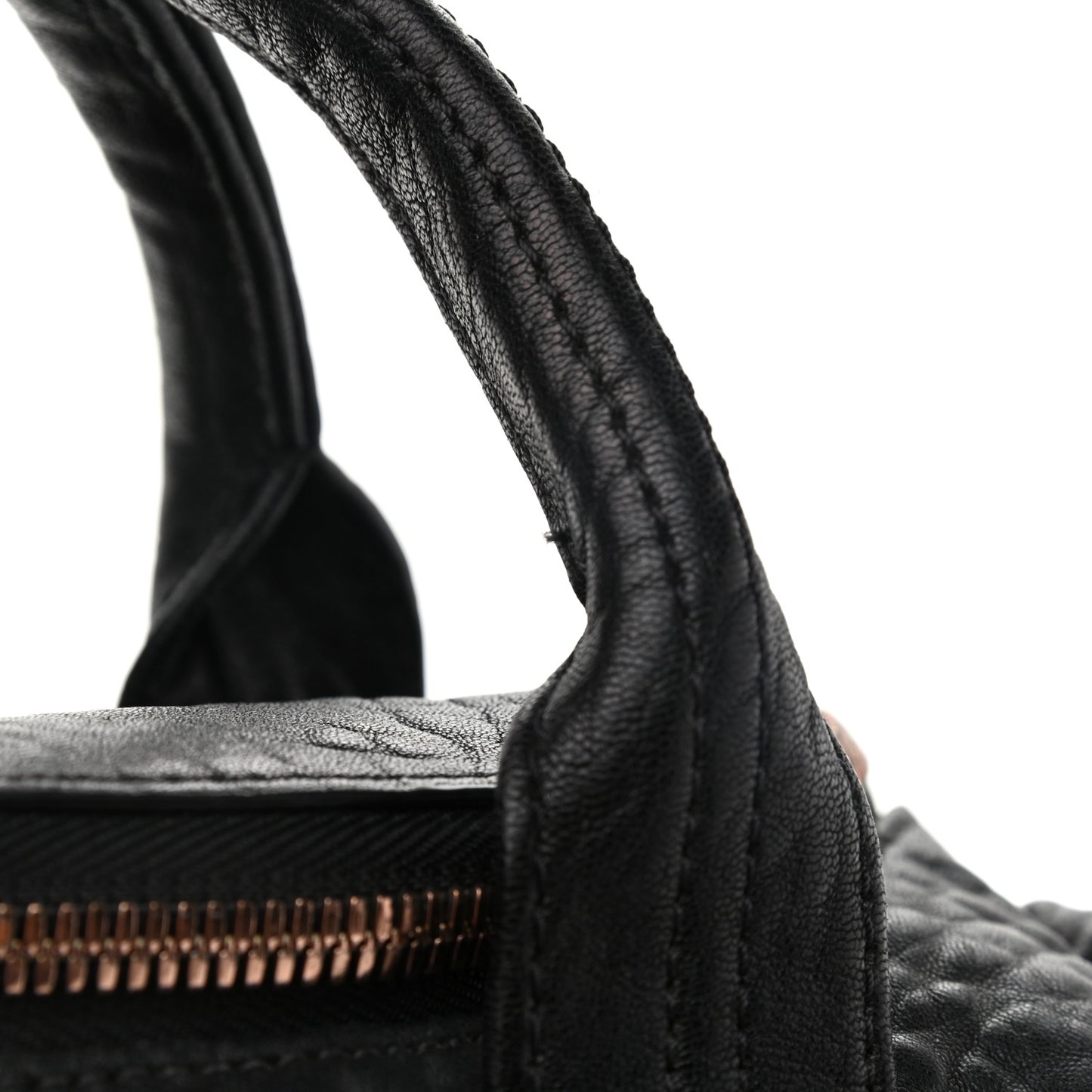 Pebbled Lambskin Rockie Black Rose Gold Hardware