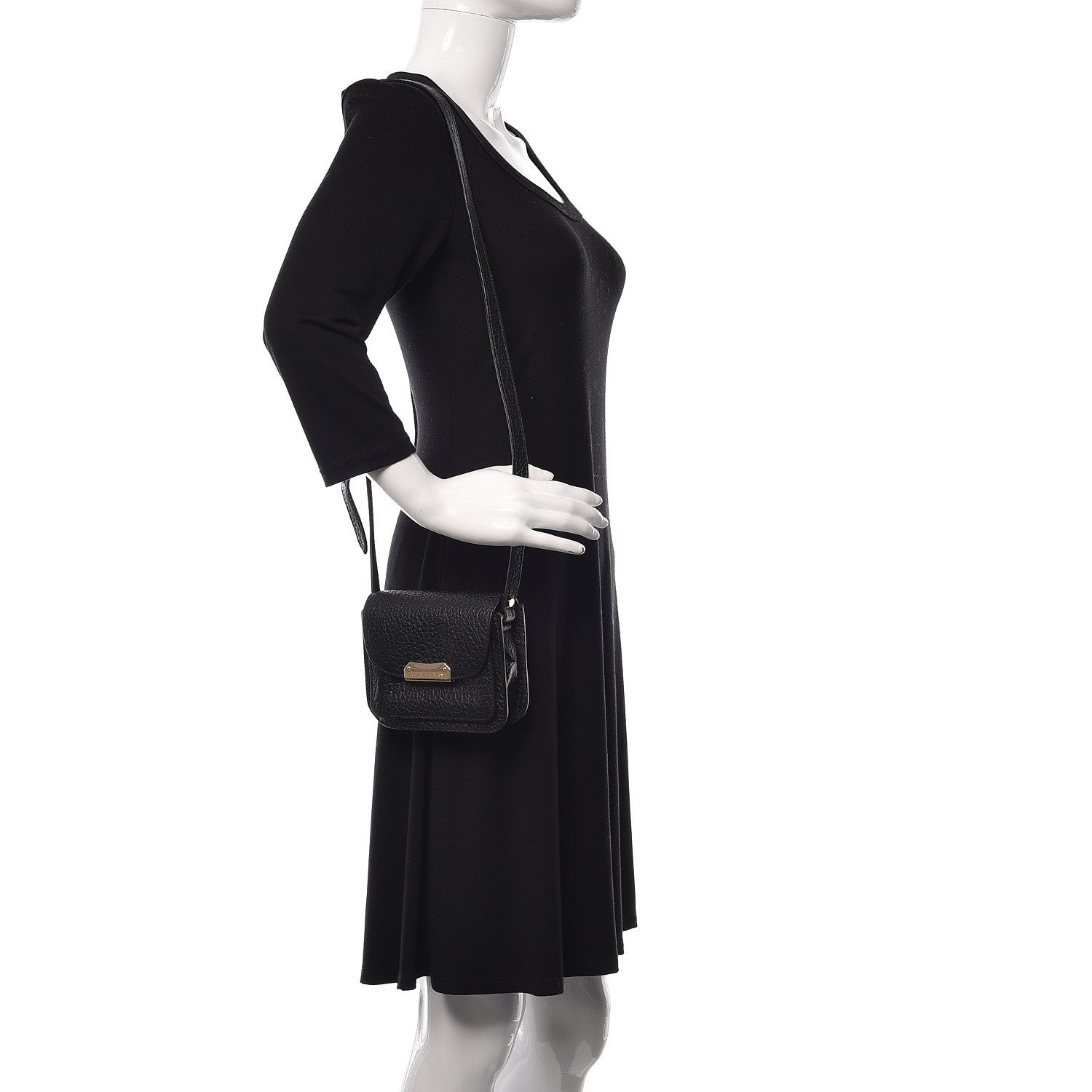 Burberry Grainy Calfskin Heritage Grain Mini Crossbody Bag Black 2 of 12