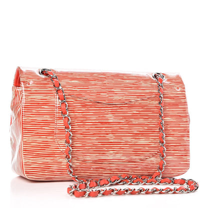 Chanel Patent Calfskin Striped Mini Rectangular Flap Red 2 of 10