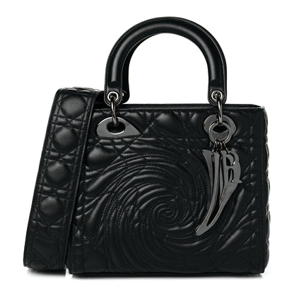 Christian Dior Lambskin Cannage Embossed Medium Recycle Group Lady Dior Art 5 Black 1 of 9