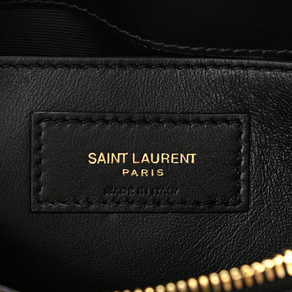 Saint Laurent Sequin Y Quilted Monogram Small Loulou Chain Satchel Black 7 of 11
