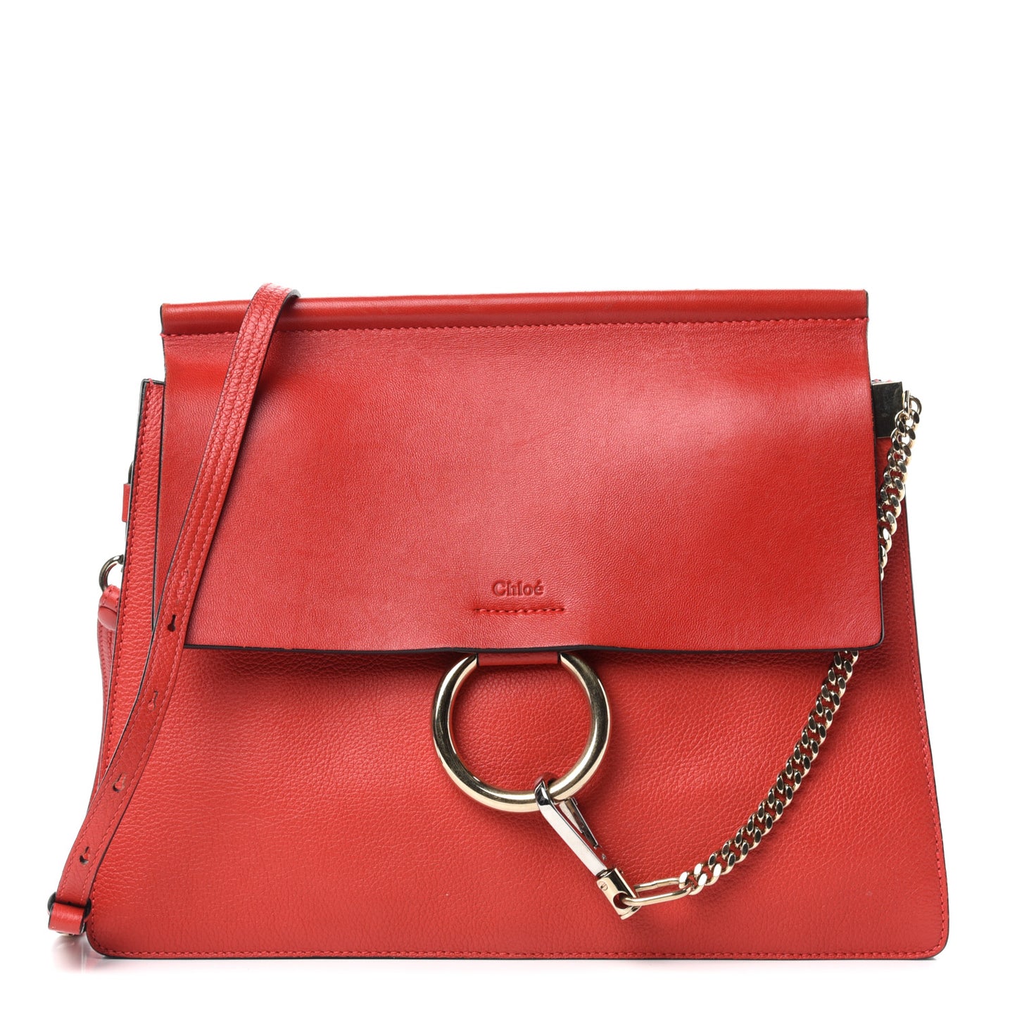 Calfskin Suede Medium Faye Shoulder Bag Sepia Red