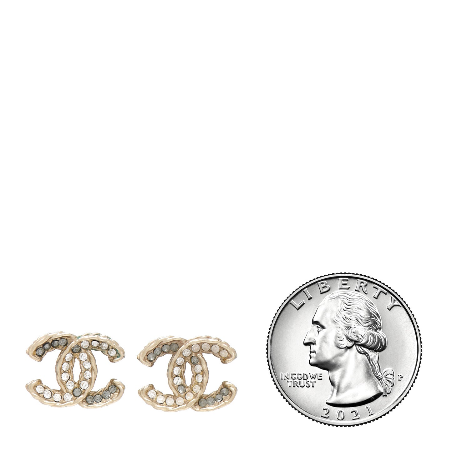 Crystal CC Rope Earrings Gold
