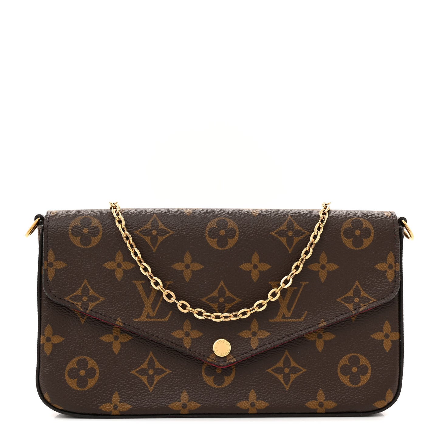 Monogram Pochette Felicie Chain Wallet Fuchsia
