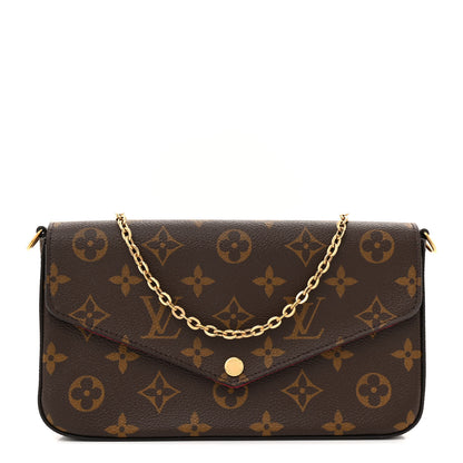Louis Vuitton Monogram Pochette Felicie Chain Wallet Fuchsia 1 of 11