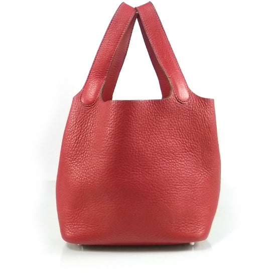 Hermes Taurillon Clemence Picotin PM Rouge Garance 1 of 9