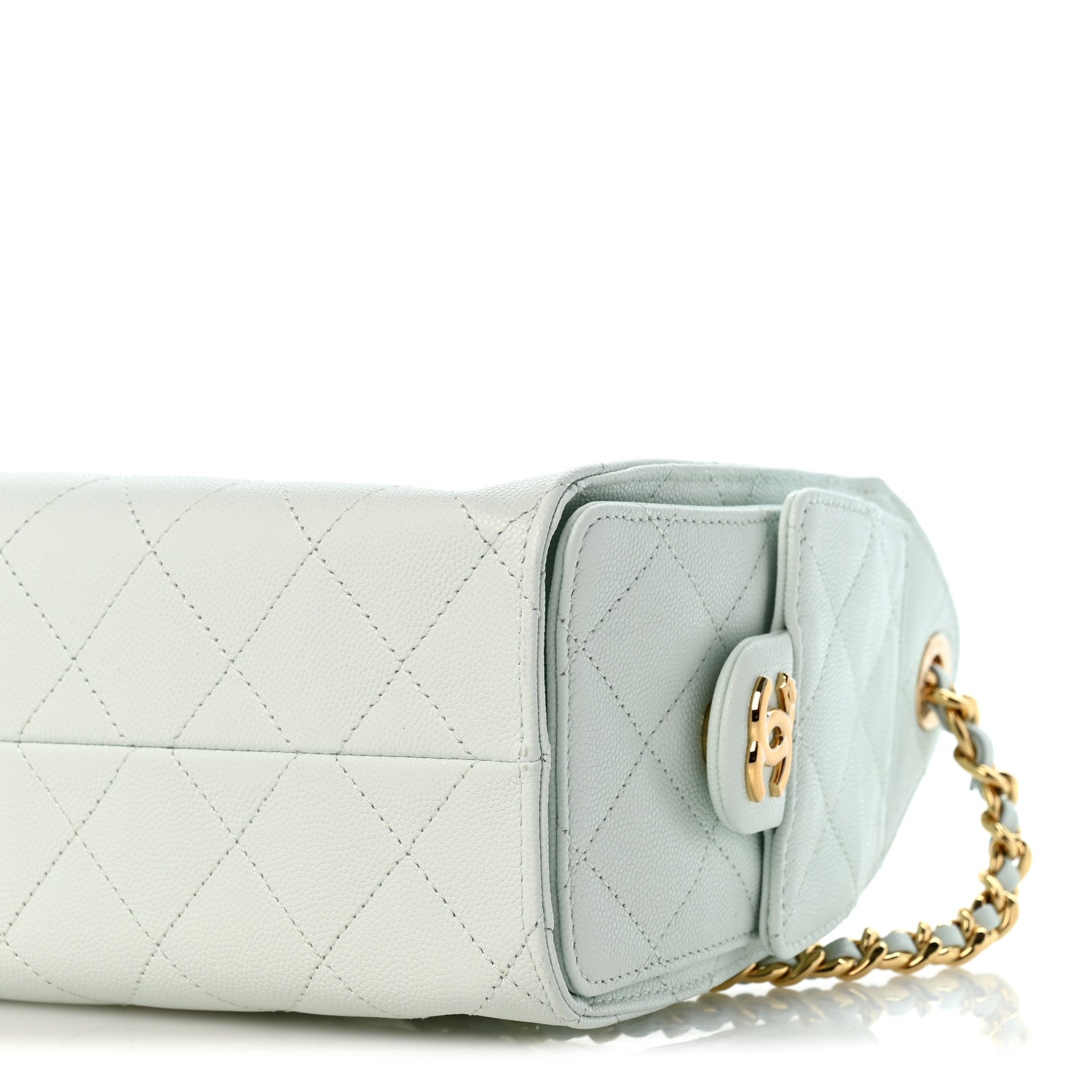 Chanel Caviar Quilted Mini Chanel 25 Handbag Light Green 10 of 10