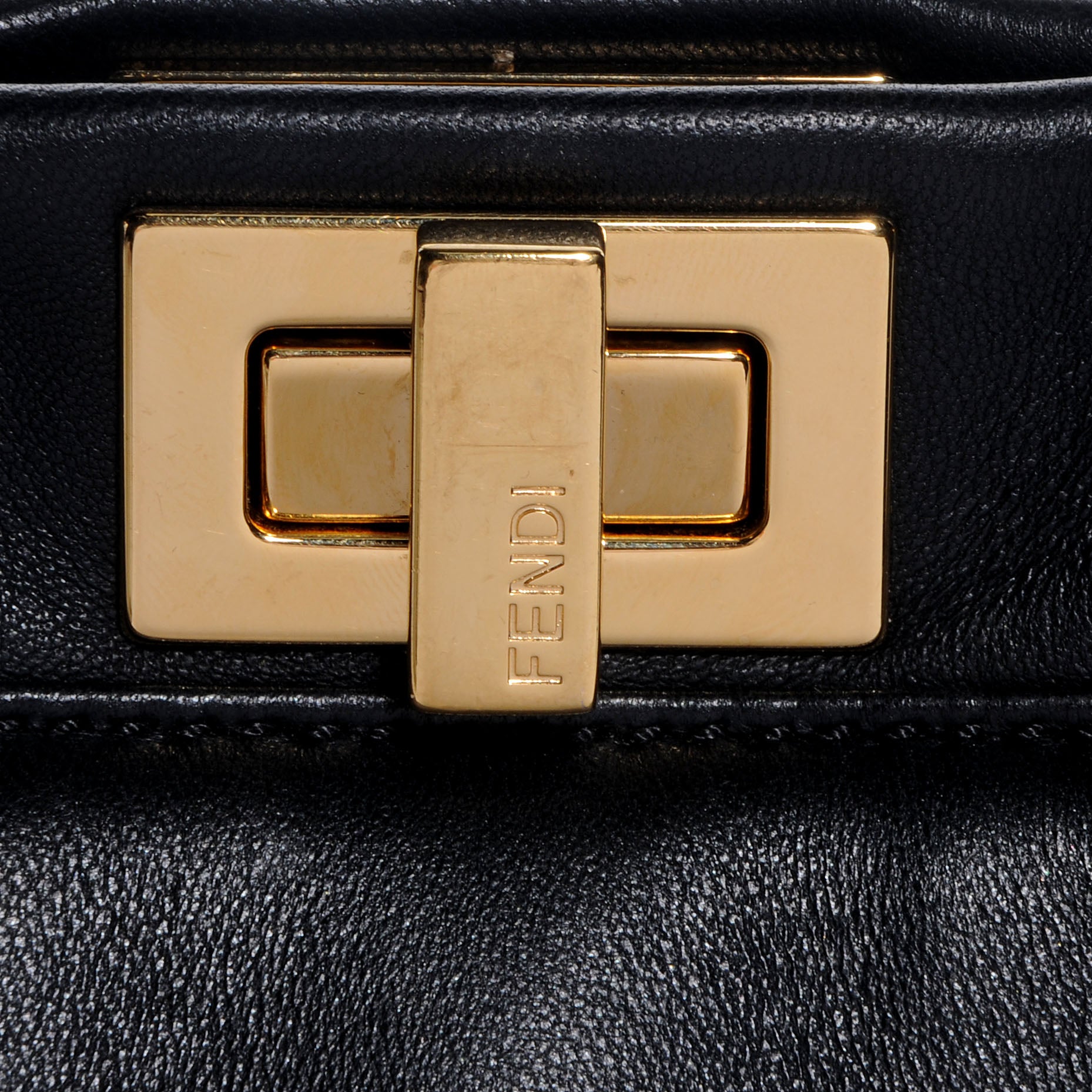 Fendi Nappa Mini Peekaboo Iconic Satchel Black 13 of 13