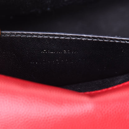 Saint Laurent Grain De Poudre Small Deconstructed Monogram Kate Satchel Red 7 of 10