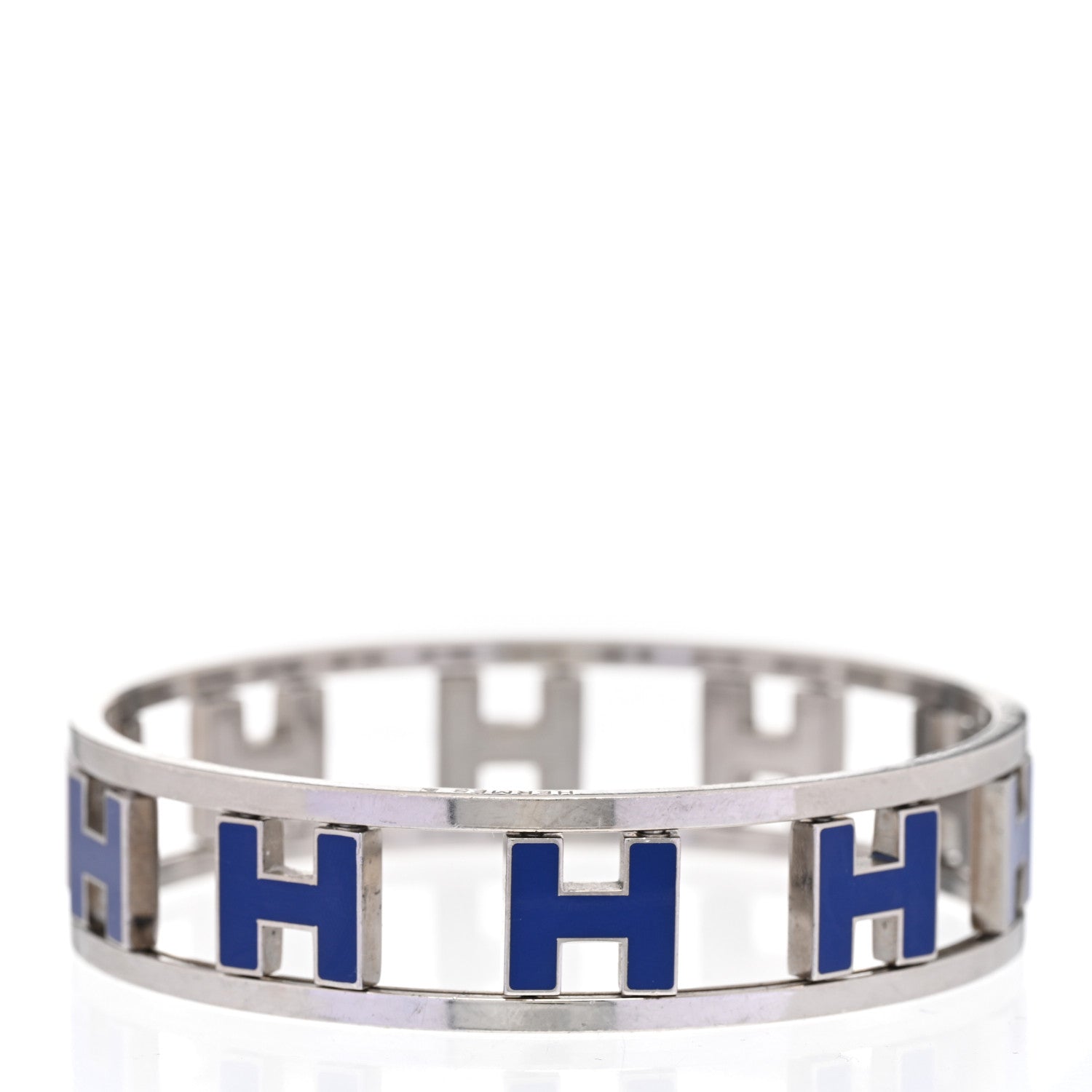 Hermes Narrow Enamel Rondo Ash H Bracelet Silver 3 of 4