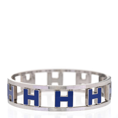 Hermes Narrow Enamel Rondo Ash H Bracelet Silver 3 of 4
