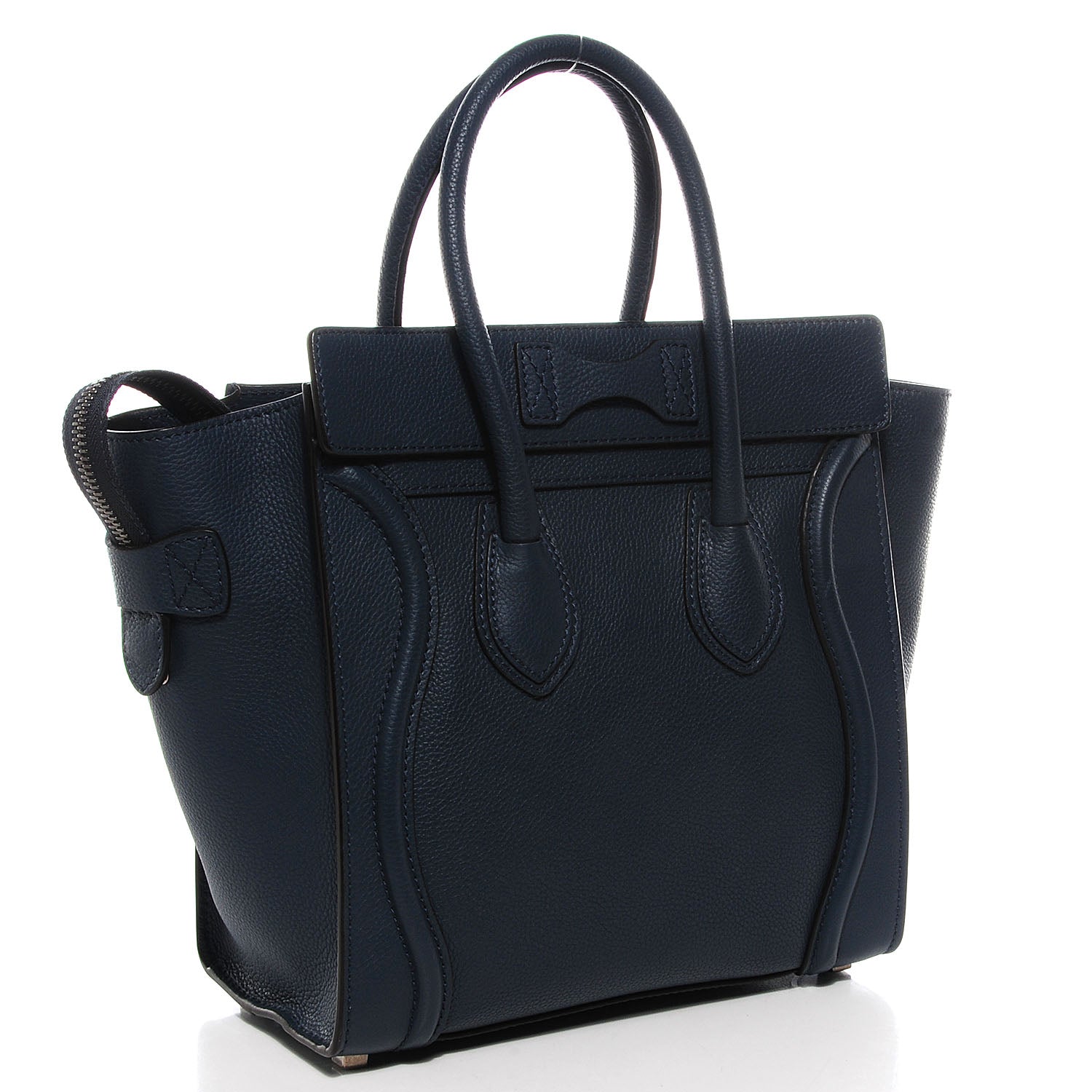 Celine Drummed Calfskin Micro Luggage Orage 3 of 8
