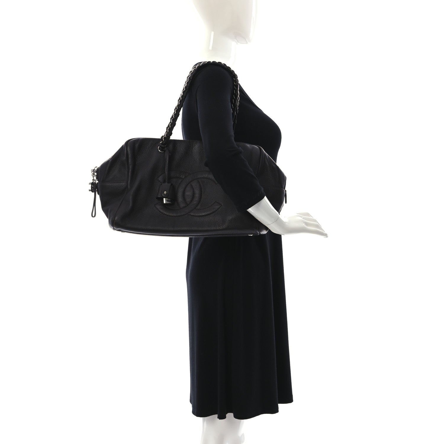 Chanel Deerskin Luxe Ligne Bowler Purple 2 of 13