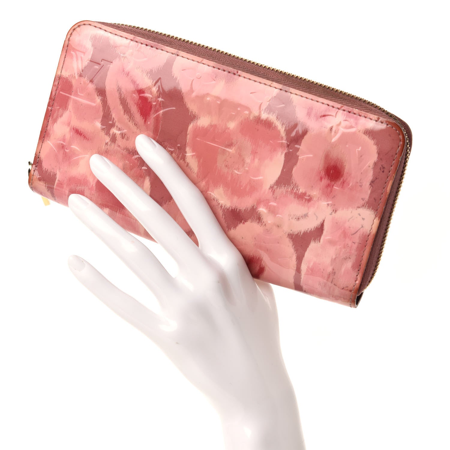 Louis Vuitton Vernis Ikat Zippy Wallet Rose Velours 2 of 9