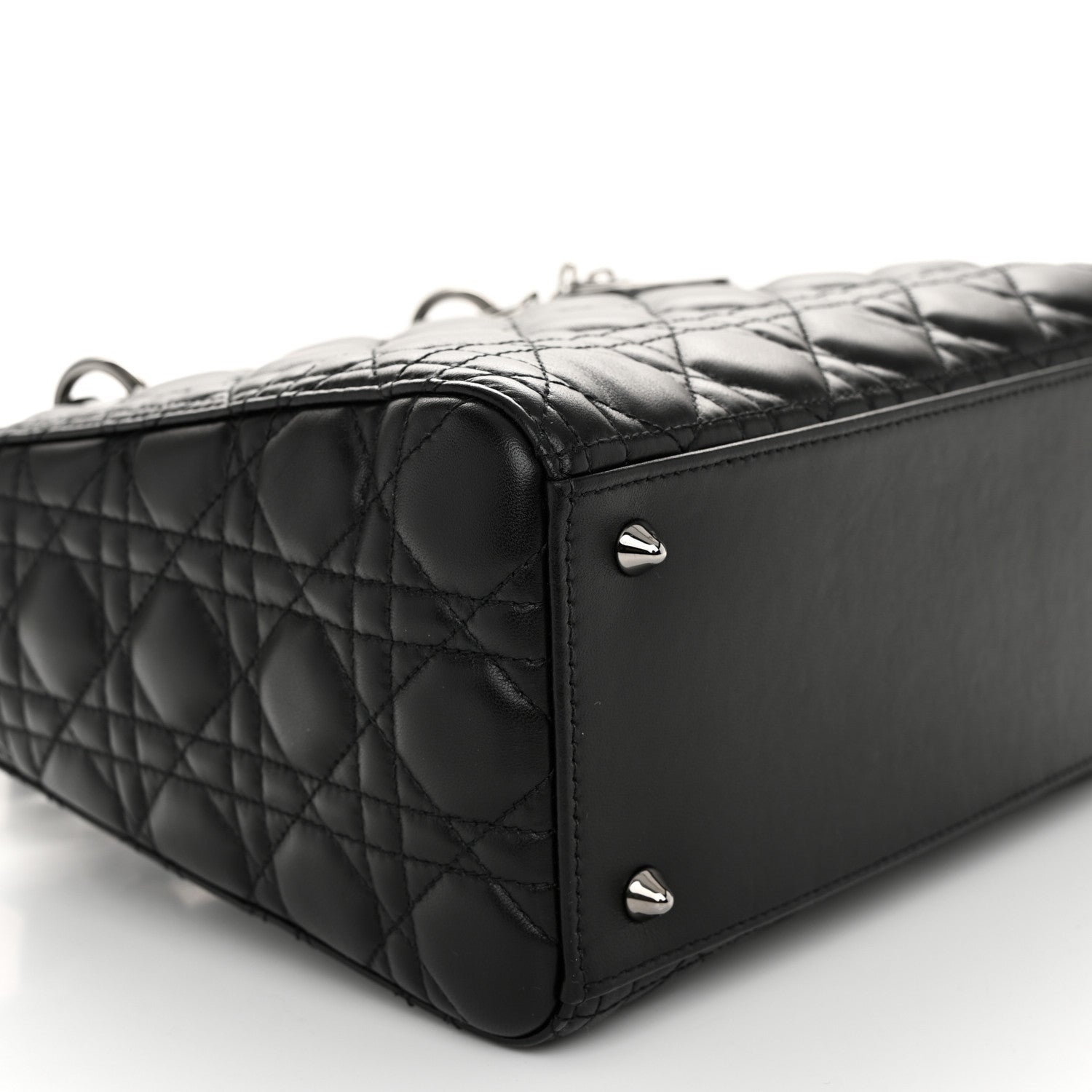 Christian Dior Lambskin Cannage Medium Lady Dior Black 8 of 9