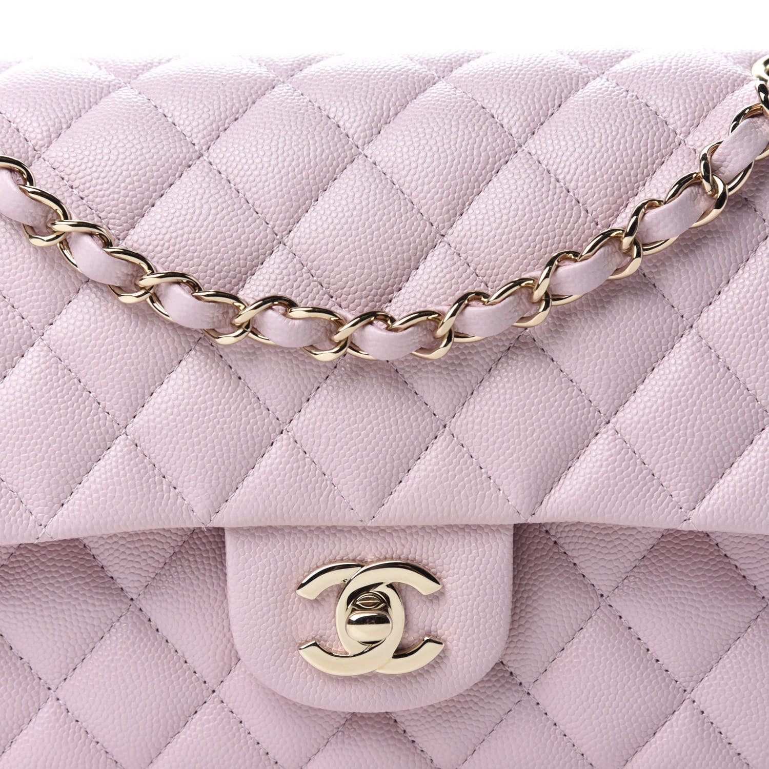 Chanel Caviar Quilted Medium Double Flap Light Pink 10 of 11
