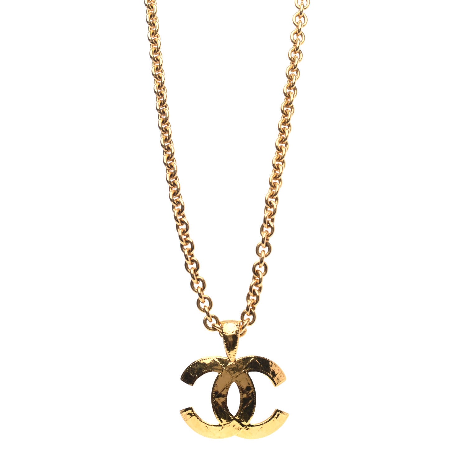 Chanel Quilted CC Long Chain Necklace Gold 1 of 4