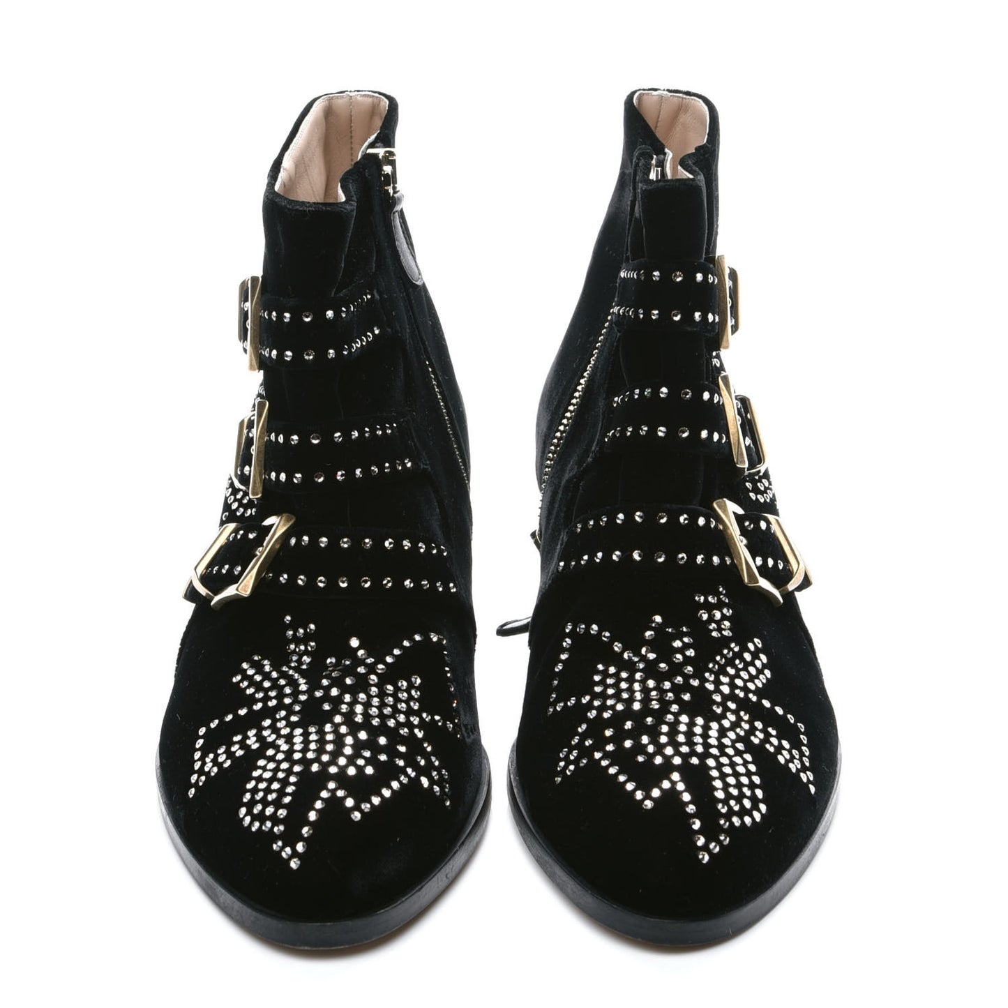 Velvet Studded Susanna Ankle Boots 39 Black
