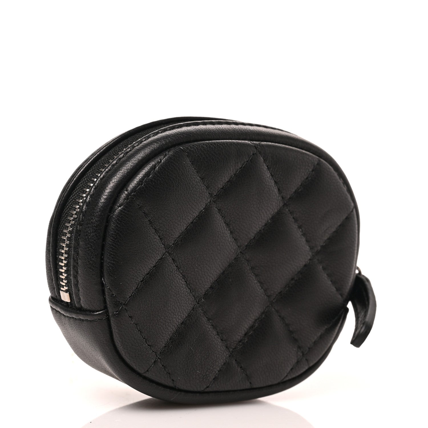 Chanel Lambskin Quilted Zip Around Classic Coin Purse Black 3 of 7