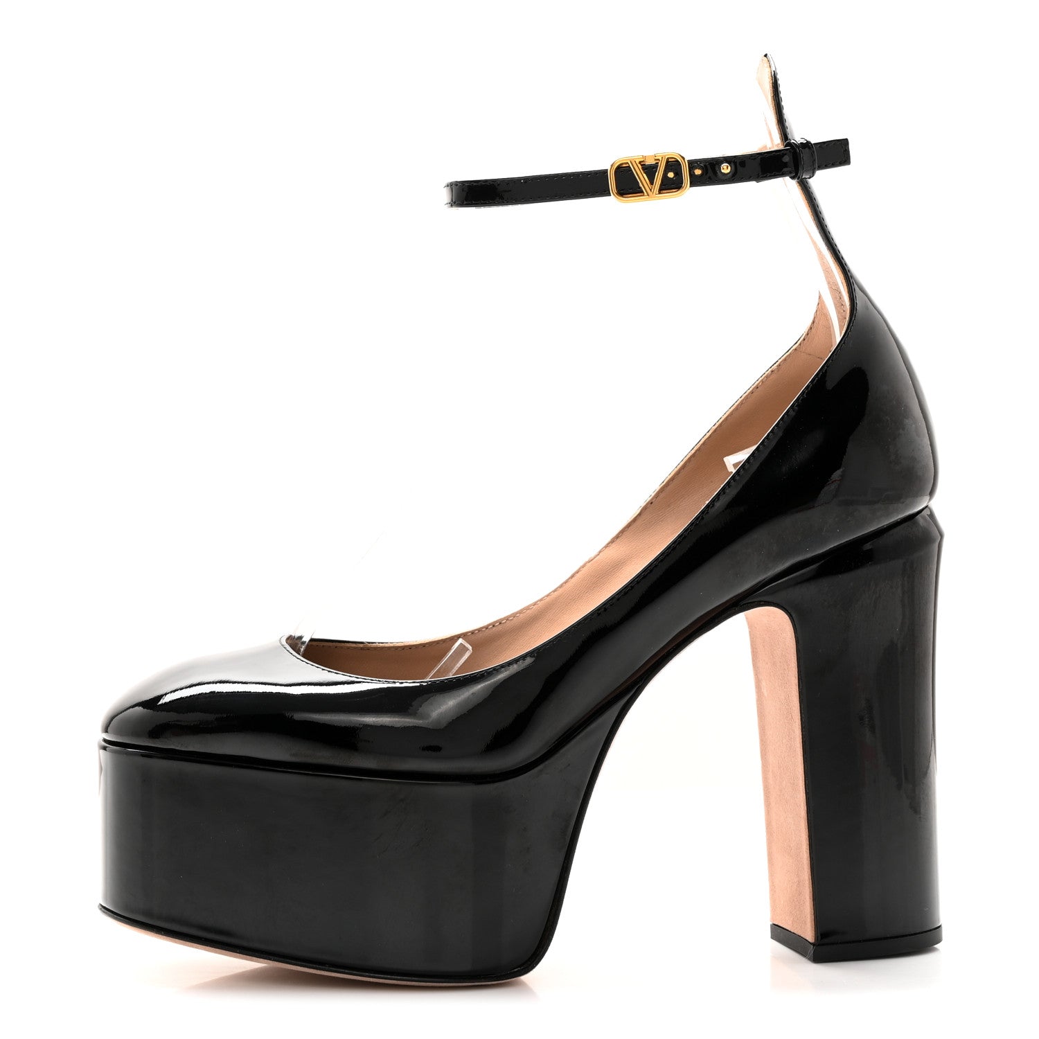 Valentino Garavani Patent Tan-Go 55/120mm Platform Pumps 35.5 Black 1 of 12