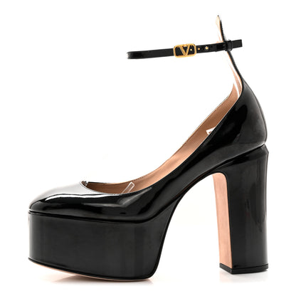 Valentino Garavani Patent Tan-Go 55/120mm Platform Pumps 35.5 Black 1 of 12