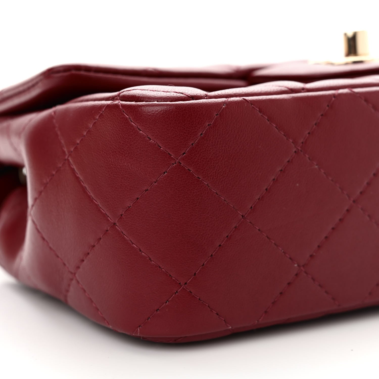 Chanel Lambskin Quilted Mini Rectangular Flap Burgundy 9 of 11
