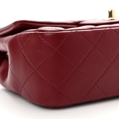 Chanel Lambskin Quilted Mini Rectangular Flap Burgundy 9 of 11