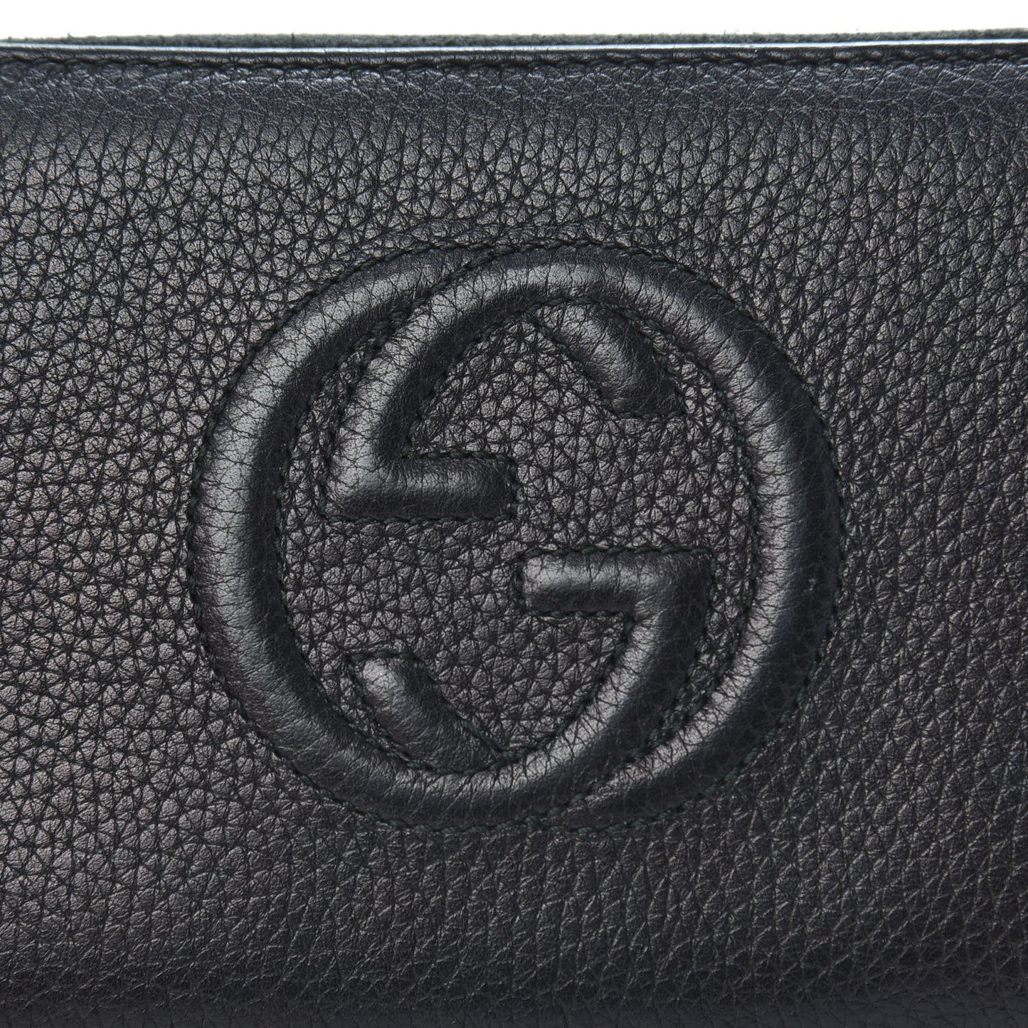 Pebbled Calfskin Soho Zip Around Wallet Black