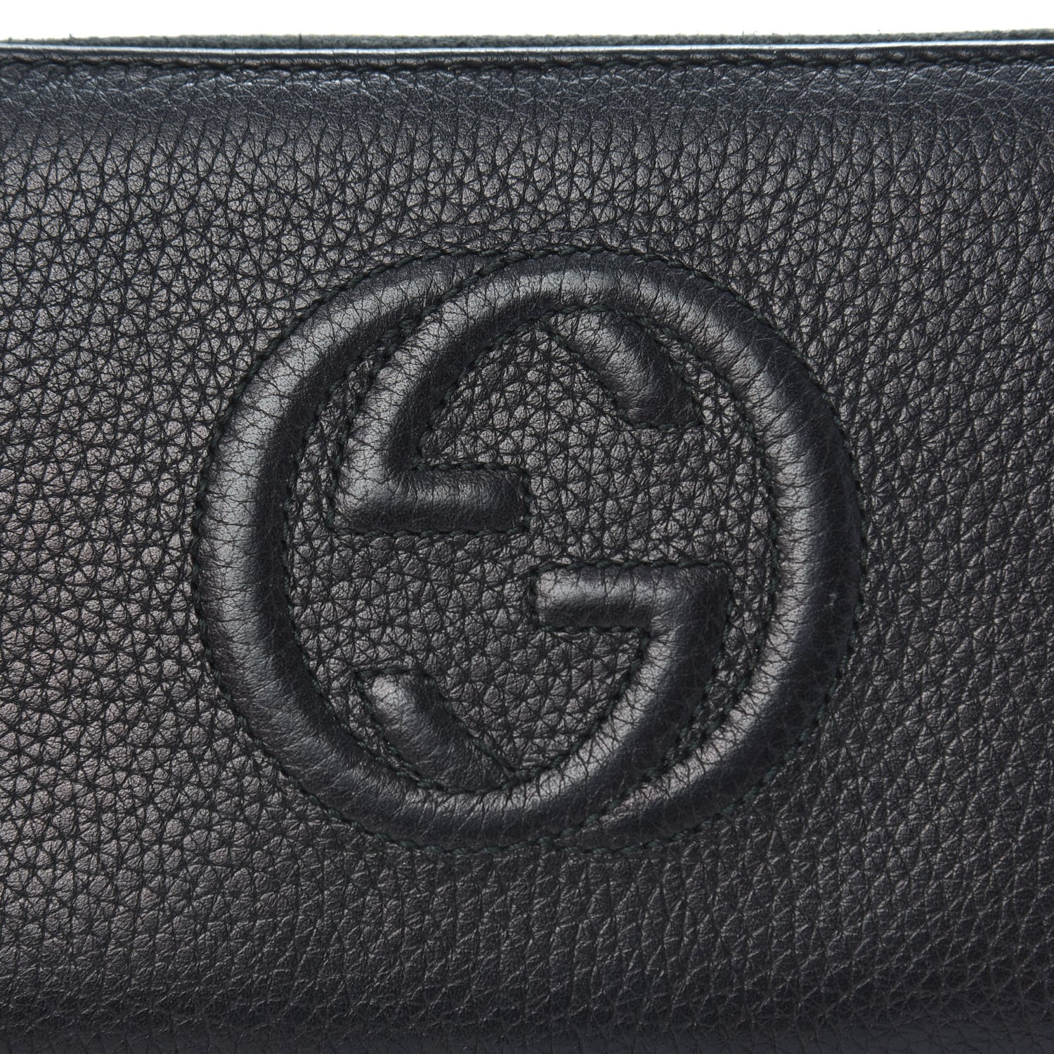 Gucci Pebbled Calfskin Soho Zip Around Wallet Black 8 of 13