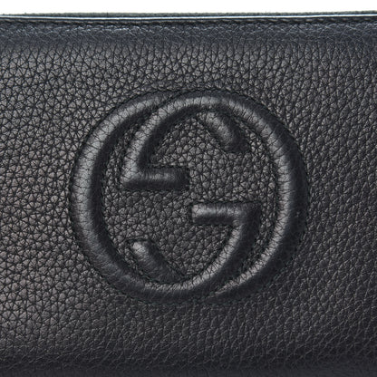 Gucci Pebbled Calfskin Soho Zip Around Wallet Black 8 of 13