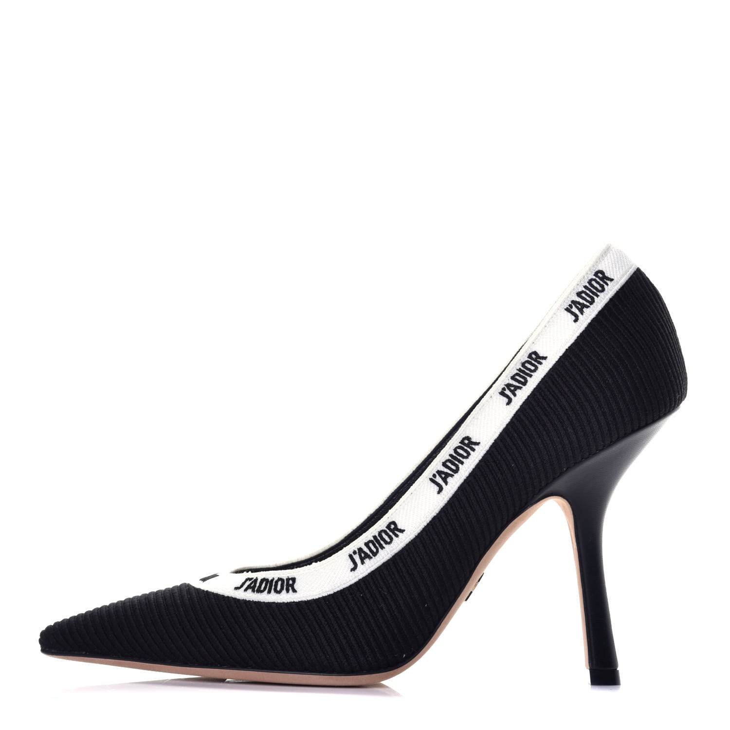 Christian Dior Technical Canvas Ribbon Embroidered J'Adior 100mm Pumps 39 Black 1 of 9