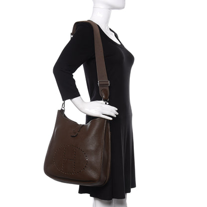 Hermes Taurillon Clemence Evelyne III GM Chocolate 2 of 8