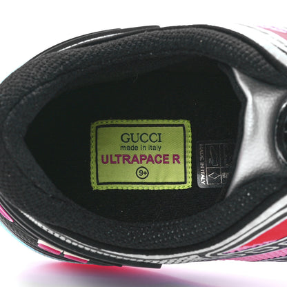 Gucci Fabric Two Color Mens Ultrapace R Sneakers 9.5 Poppy Black Red Grey Neon Yellow 7 of 9
