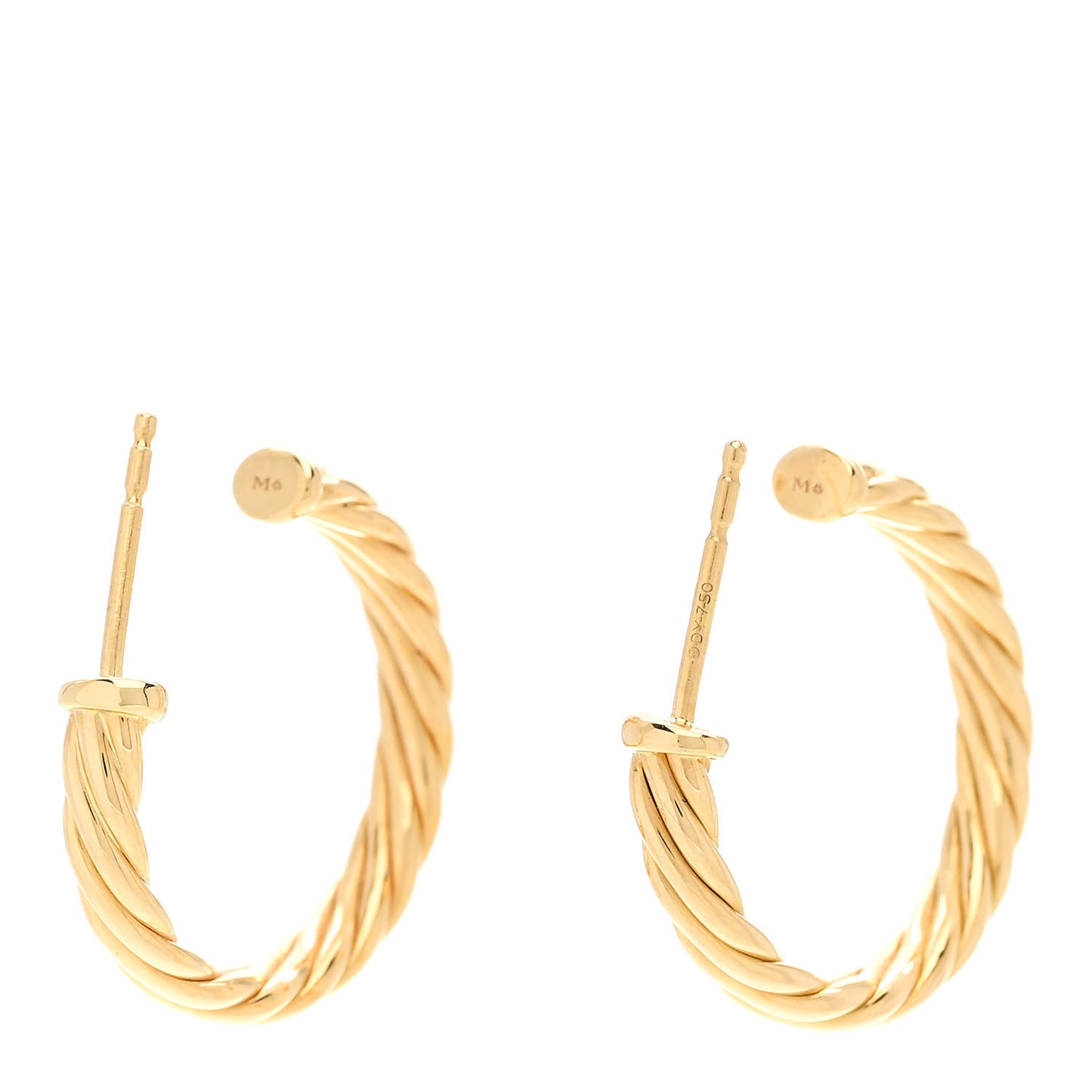18K Yellow Gold Mini Cablespira Hoop Earrings