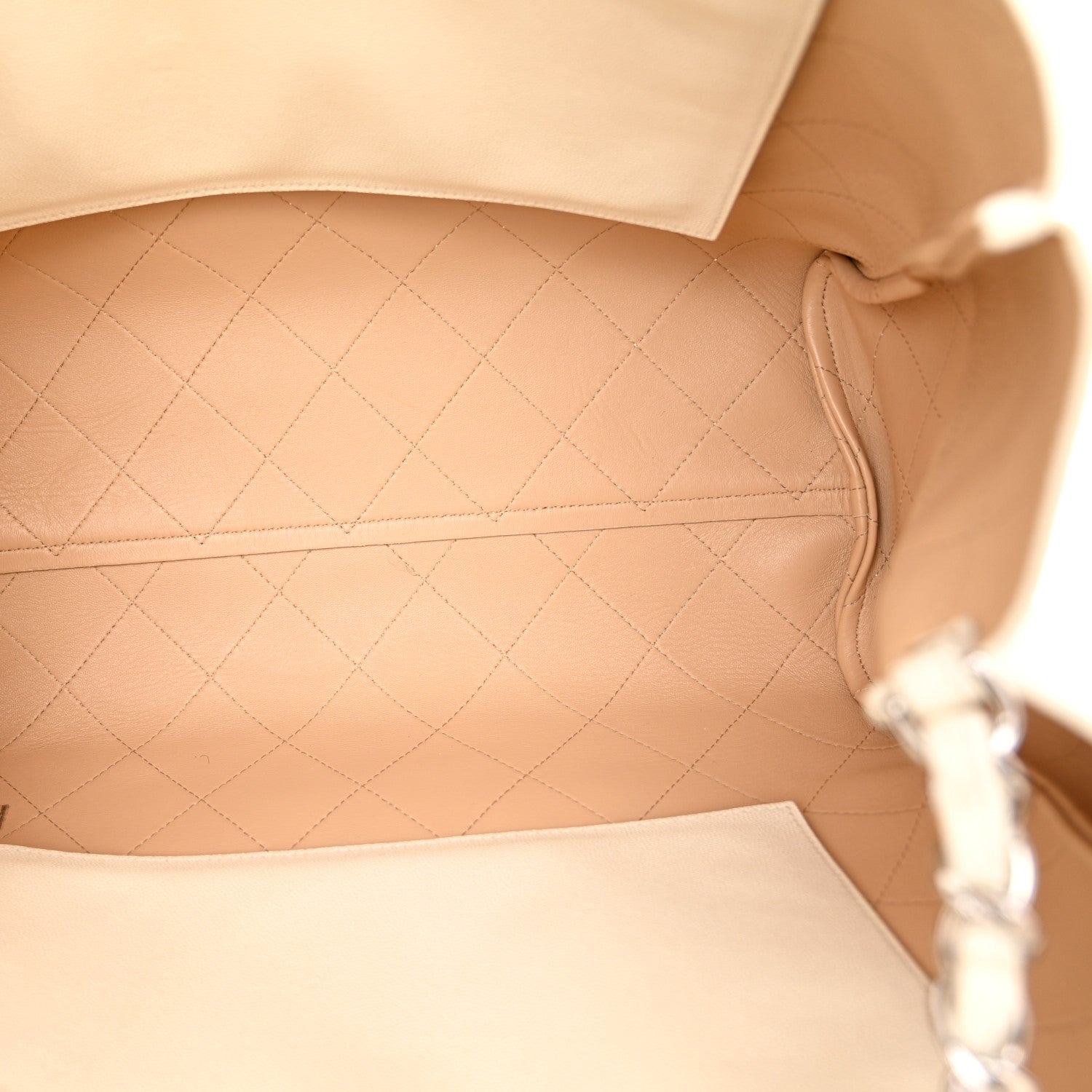 Chanel Caviar Stitched Large Shopping Tote White 5 of 14
