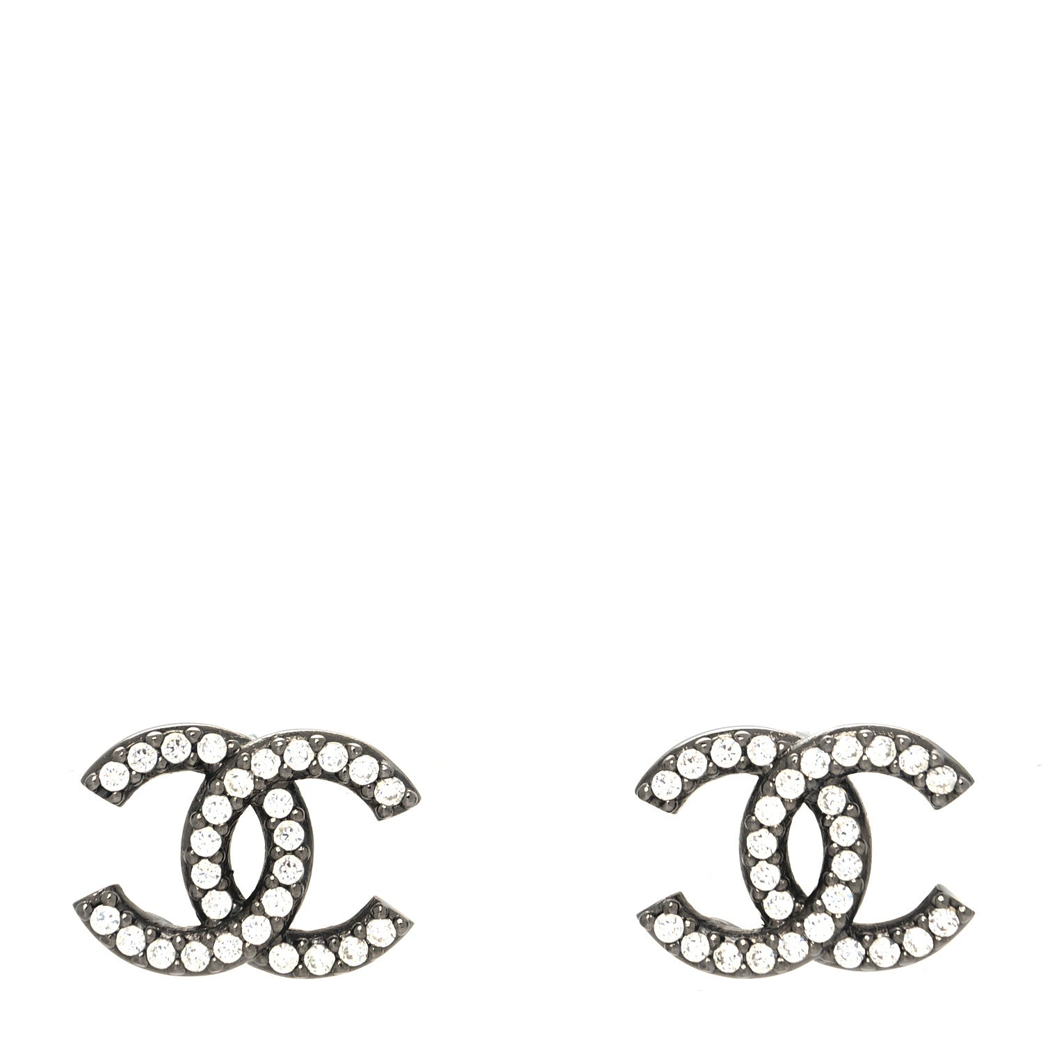 Chanel Ruthenium Crystal CC Earrings 1 of 4