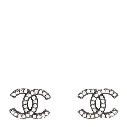 Chanel Ruthenium Crystal CC Earrings 1 of 4
