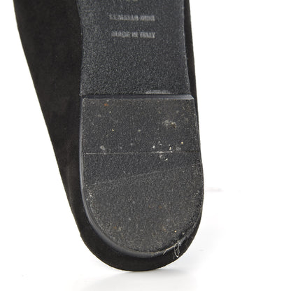 Hermes Suede Goatskin Crystal Roxane Mules 39 Gris Argente Black 9 of 11