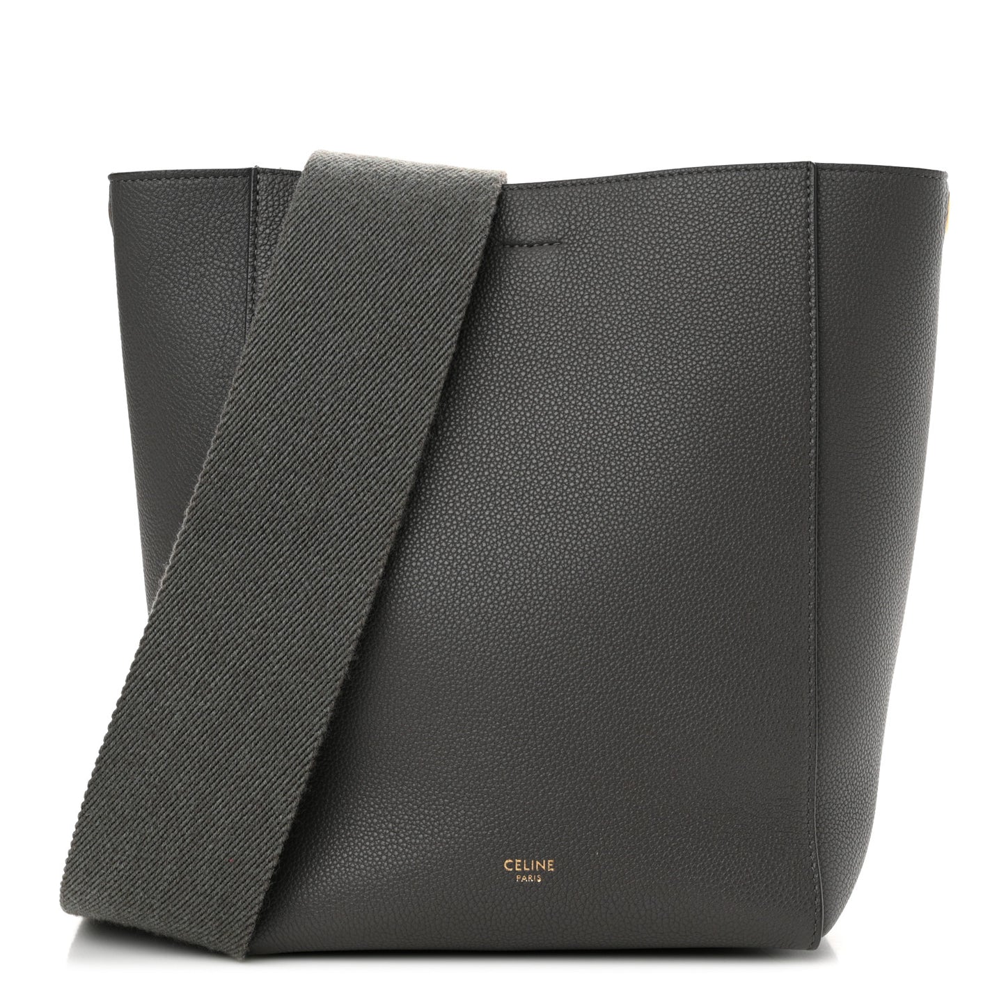 Soft Grained Calfskin Small Sangle Bucket Bag Kohl