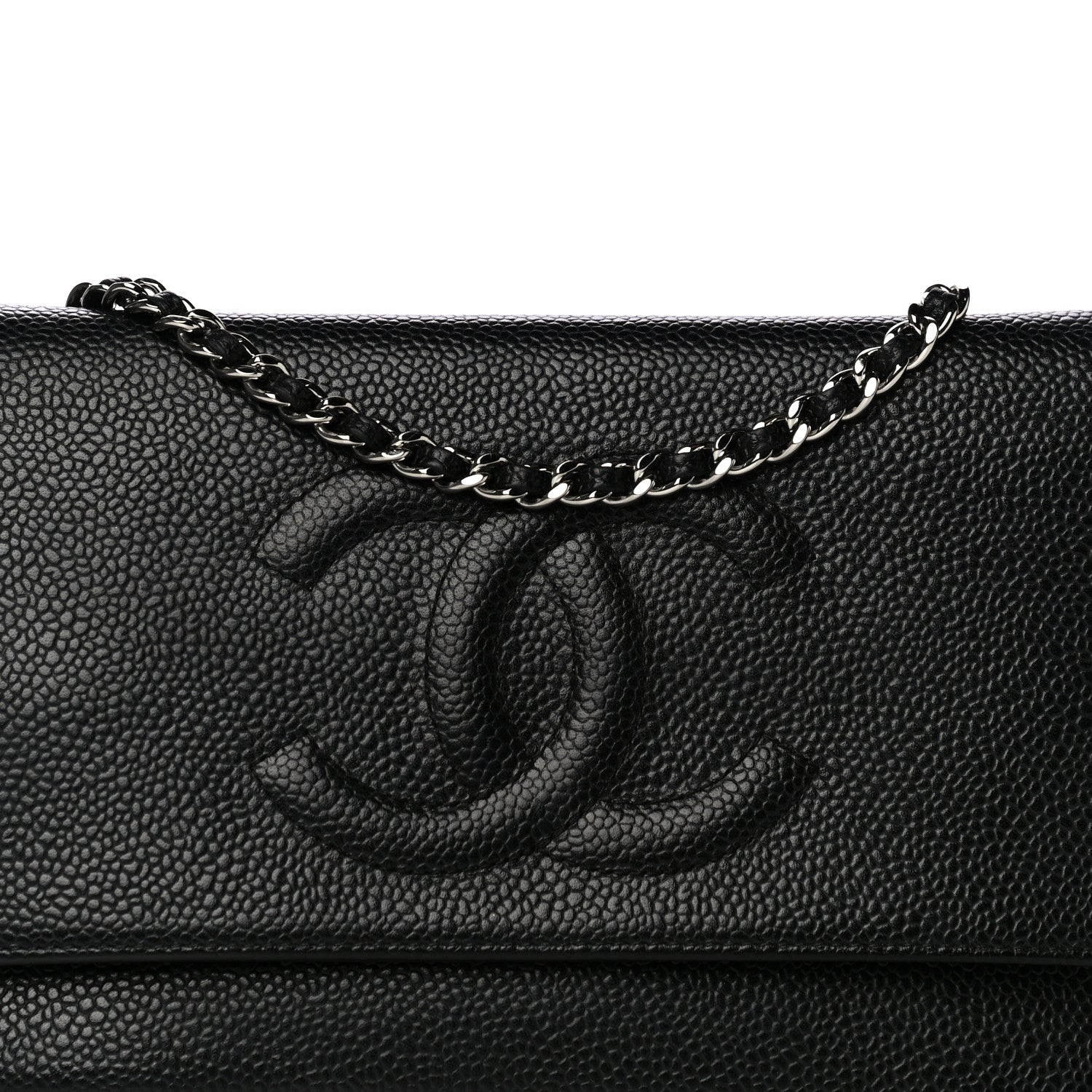Chanel Caviar Timeless CC Wallet On Chain WOC Black 8 of 10
