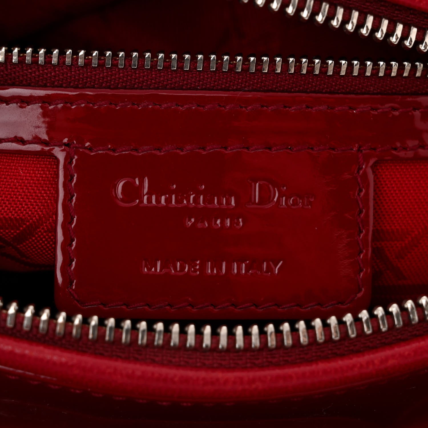 Christian Dior Patent Cannage Medium Lady Dior Burgundy Red 6 of 10