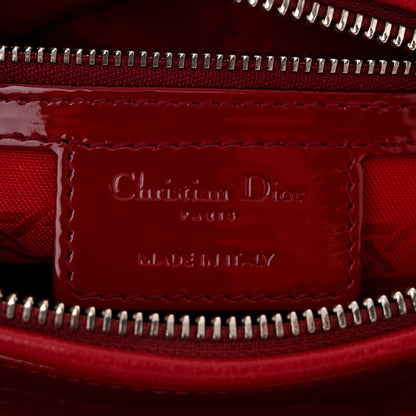 Christian Dior Patent Cannage Medium Lady Dior Burgundy Red 6 of 10
