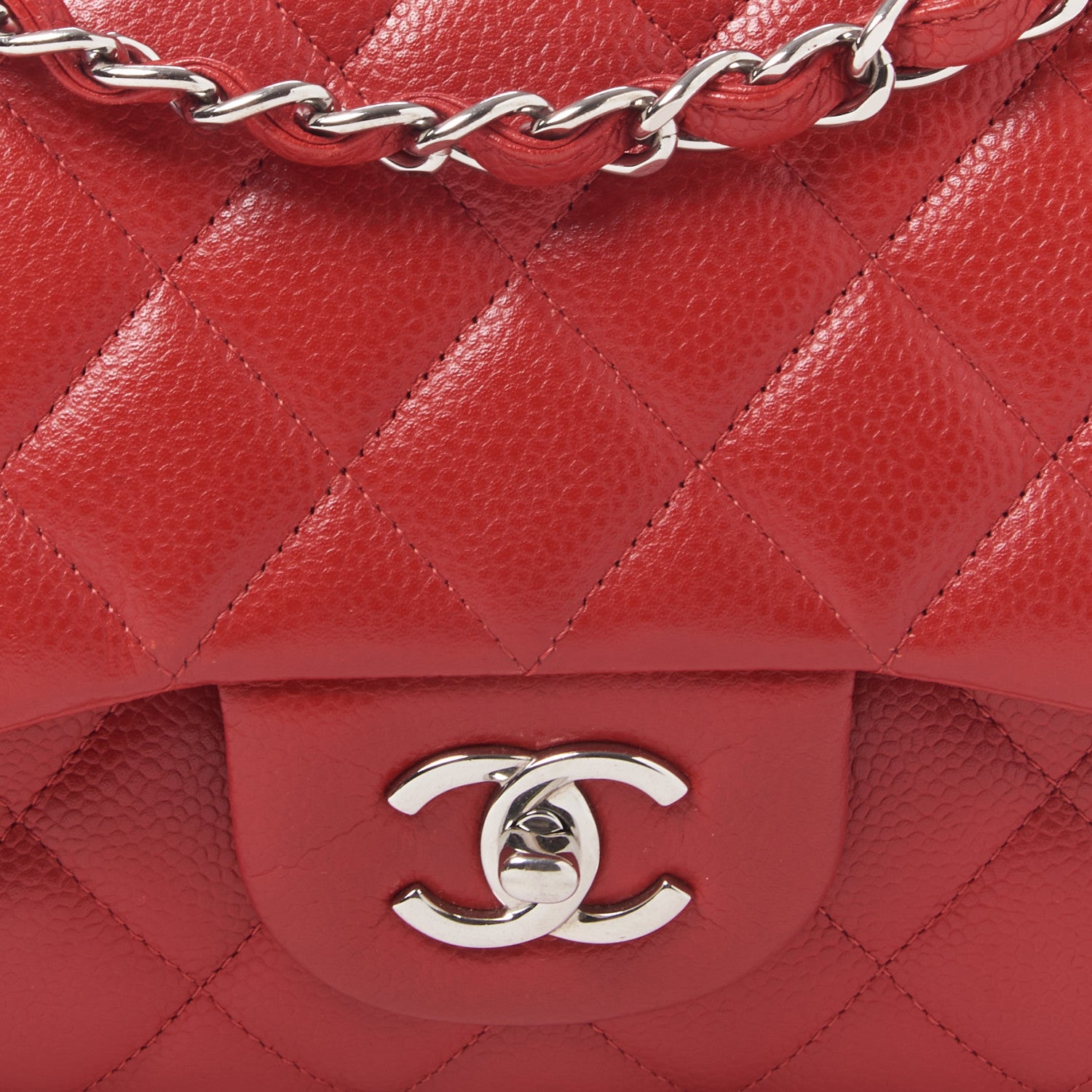 Chanel Caviar Quilted Jumbo Double Flap Red 8 of 10