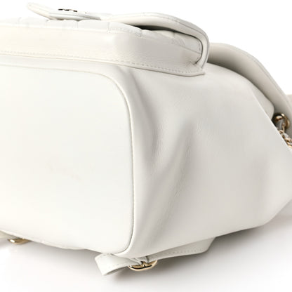 Chanel Lambskin Quilted Large Duma Drawstring Backpack White 9 of 9