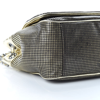 Chanel Metallic Lambskin Perforated Hollywood Accordion Flap Bag Gold 9 of 10